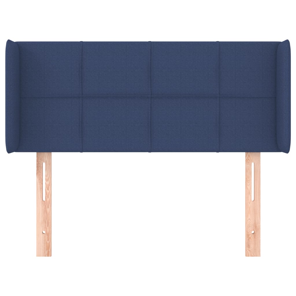 vidaXL Tăblie de pat cu aripioare albastru 103x16x78/88 cm textil