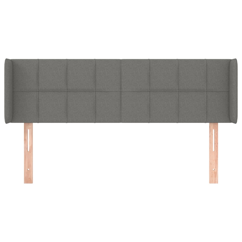 vidaXL Tăblie de pat cu aripioare gri închis 147x16x78/88 cm textil
