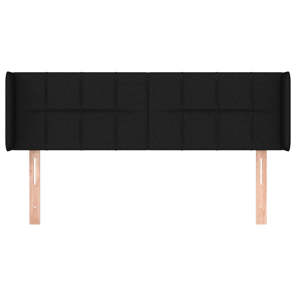 vidaXL Tăblie de pat cu aripioare negru 147x16x78/88 cm textil vidaXL Tăblie de pat cu aripioare negru 147x16x78/88 cm textil
