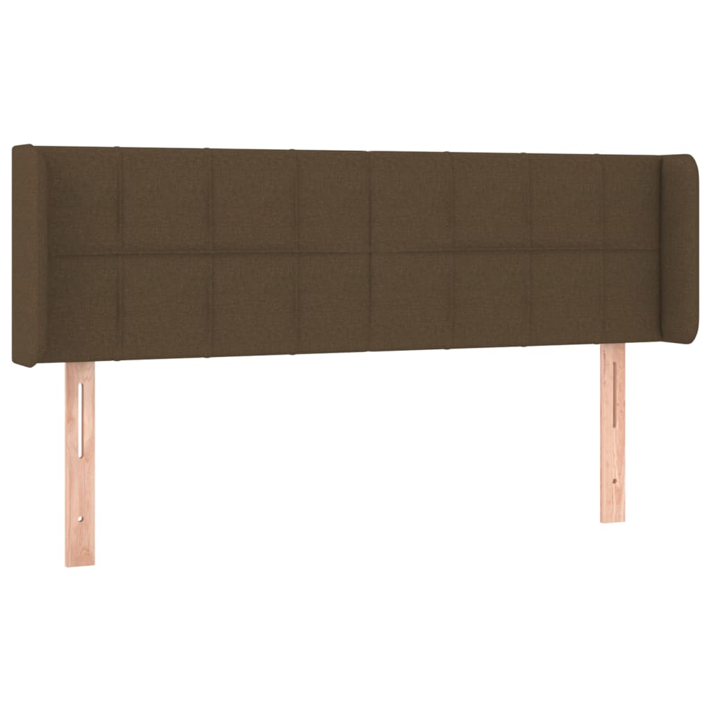 vidaXL Tăblie de pat cu aripioare maro închis 147x16x78/88 cm textil