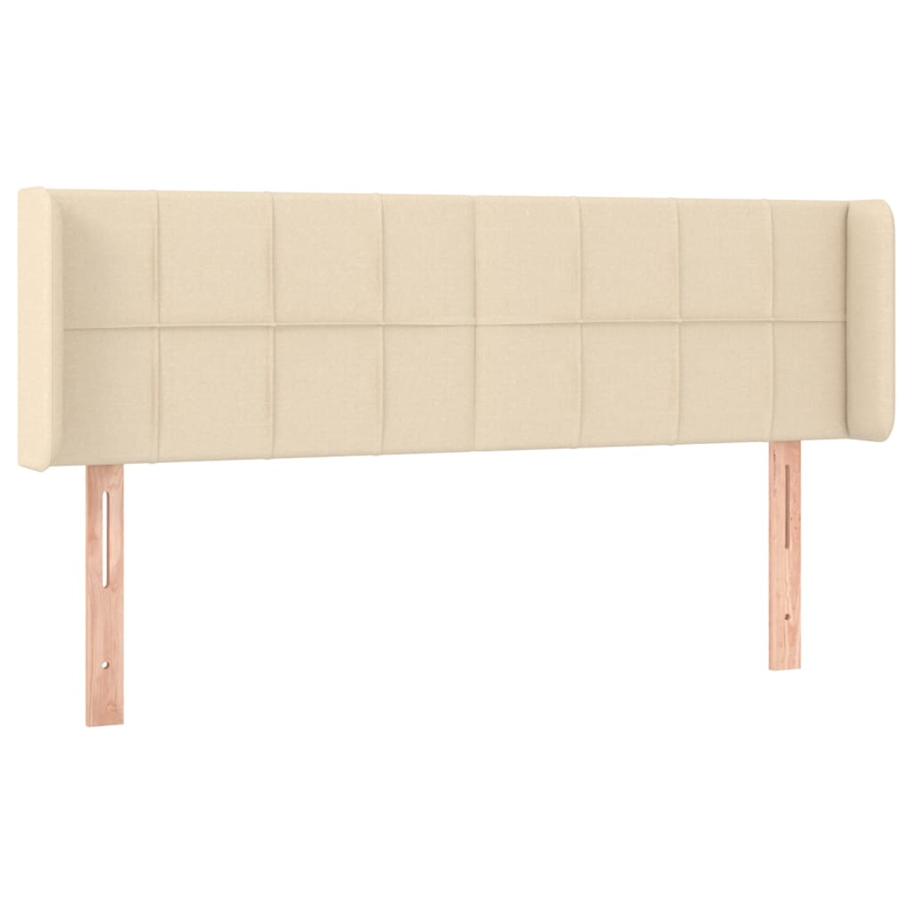 vidaXL Tăblie de pat cu aripioare crem 147x16x78/88 cm textil vidaXL Tăblie de pat cu aripioare crem 147x16x78/88 cm textil