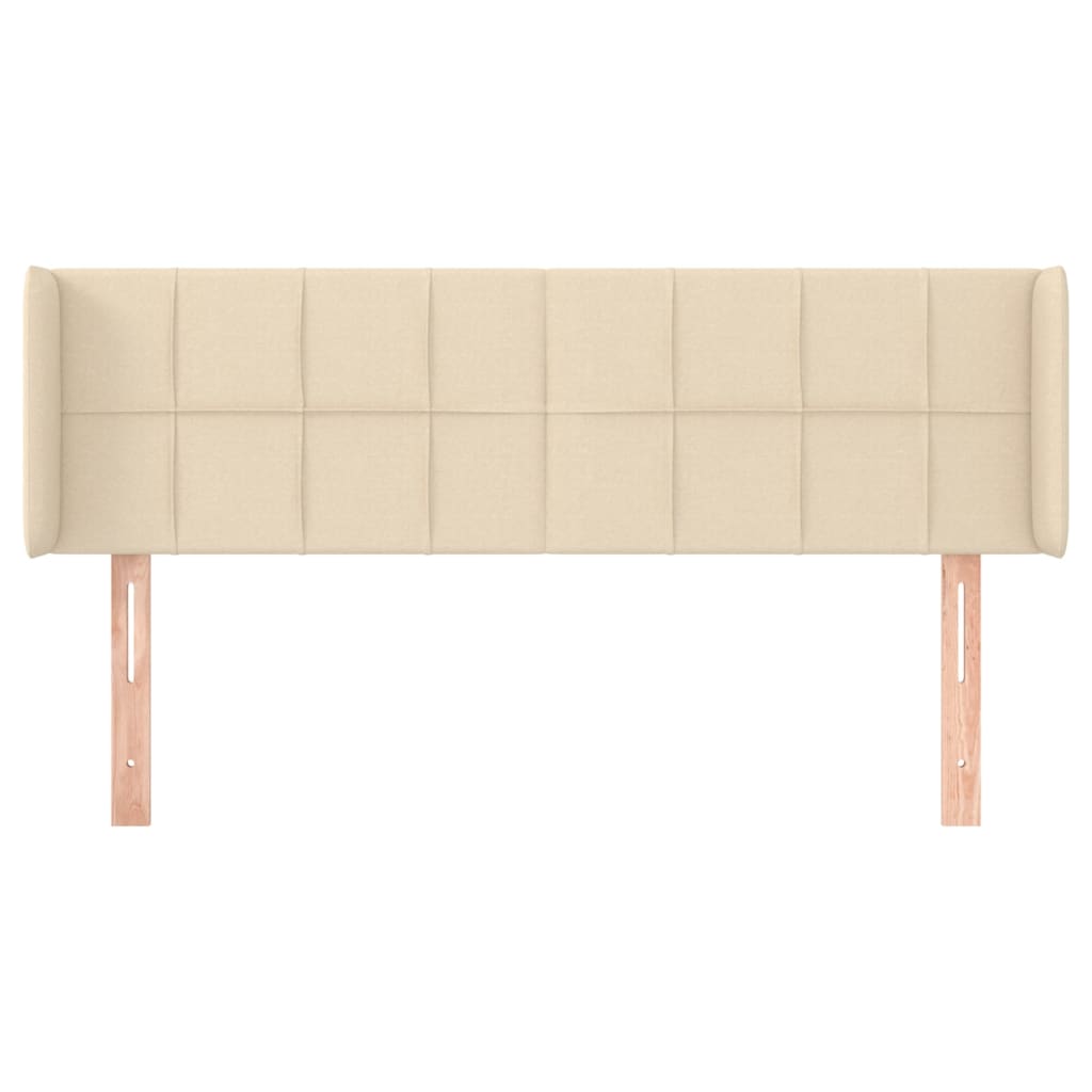 vidaXL Tăblie de pat cu aripioare crem 147x16x78/88 cm textil vidaXL Tăblie de pat cu aripioare crem 147x16x78/88 cm textil