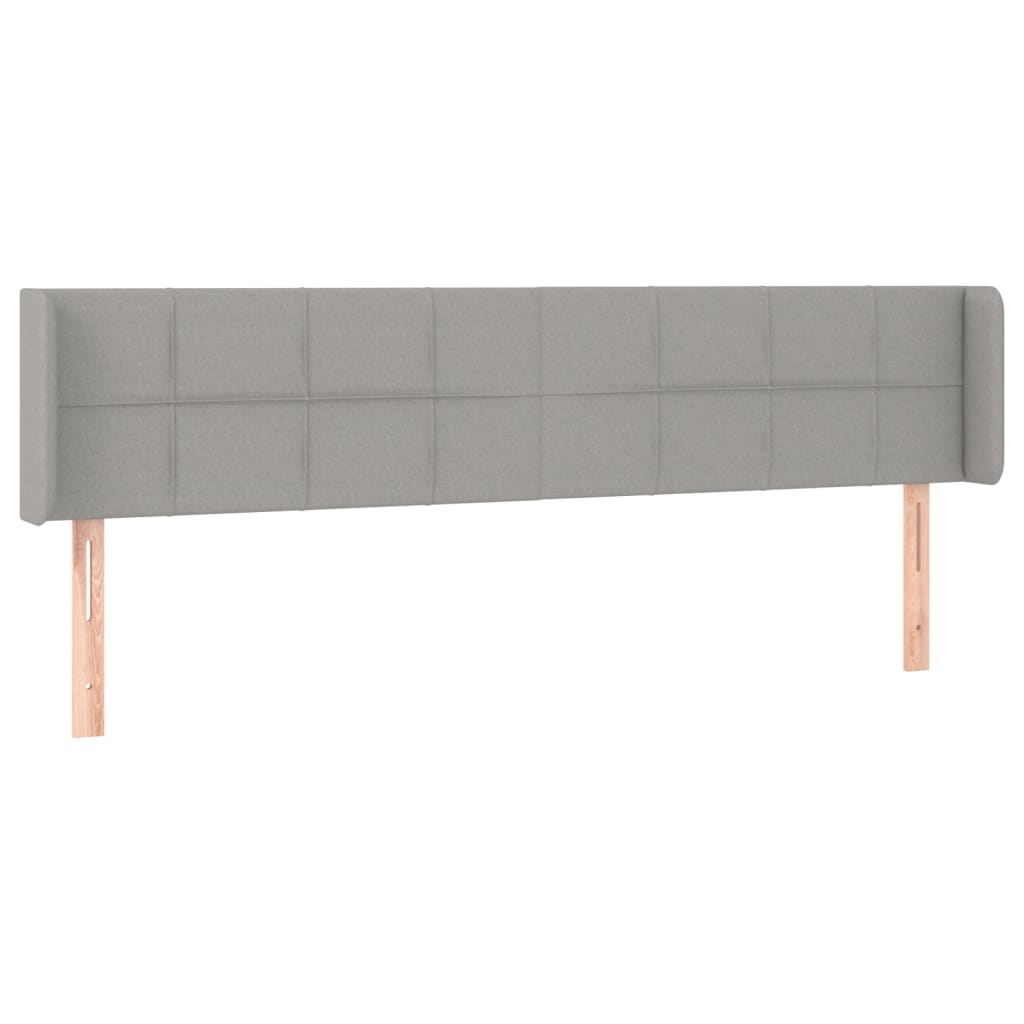 vidaXL Tăblie de pat cu aripioare gri deschis 163x16x78/88 cm textil