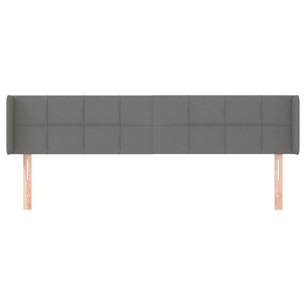 vidaXL Tăblie de pat cu aripioare gri închis 163x16x78/88 cm textil vidaXL Tăblie de pat cu aripioare gri închis 163x16x78/88 cm textil