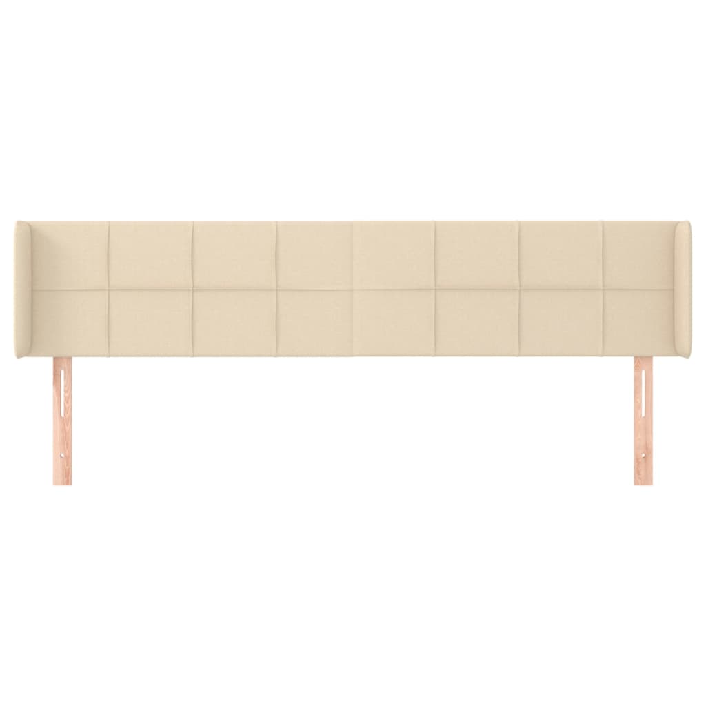 vidaXL Tăblie de pat cu aripioare crem 163x16x78/88 cm textil