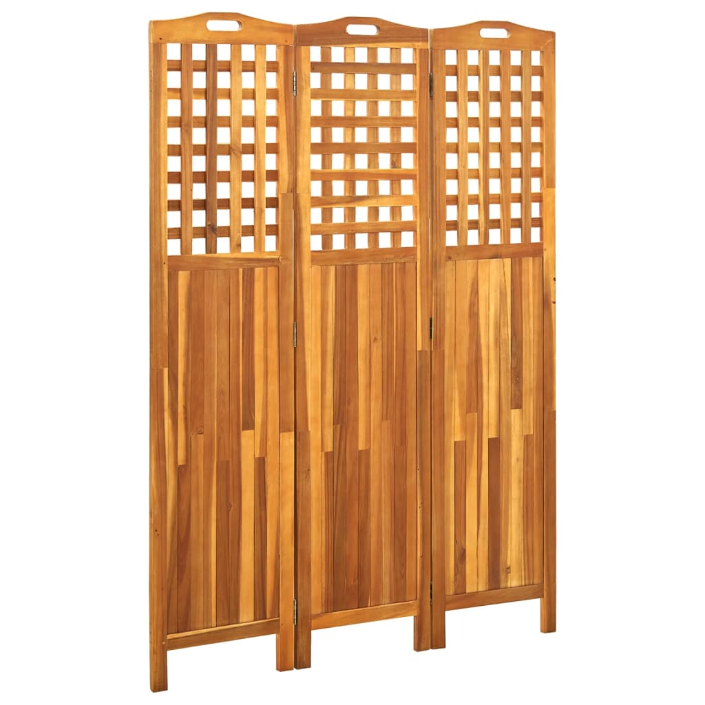 vidaXL Paravan de cameră cu 3 panouri, 121x2x170 cm, lemn masiv acacia vidaXL Paravan de cameră cu 3 panouri, 121x2x170 cm, lemn masiv acacia
