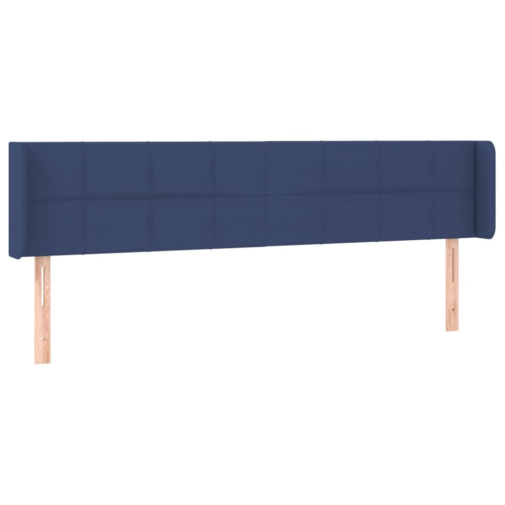 vidaXL Tăblie de pat cu aripioare albastru 163x16x78/88 cm textil vidaXL Tăblie de pat cu aripioare albastru 163x16x78/88 cm textil