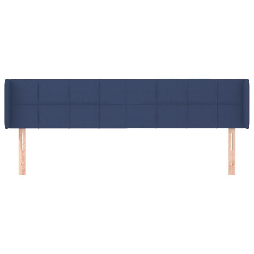vidaXL Tăblie de pat cu aripioare albastru 163x16x78/88 cm textil vidaXL Tăblie de pat cu aripioare albastru 163x16x78/88 cm textil