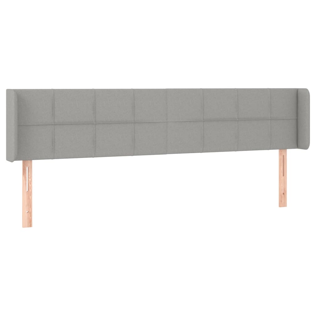 vidaXL Tăblie de pat cu aripioare gri deschis 183x16x78/88 cm textil
