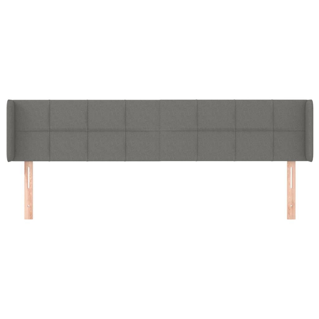 vidaXL Tăblie de pat cu aripioare gri închis 183x16x78/88 cm textil vidaXL Tăblie de pat cu aripioare gri închis 183x16x78/88 cm textil