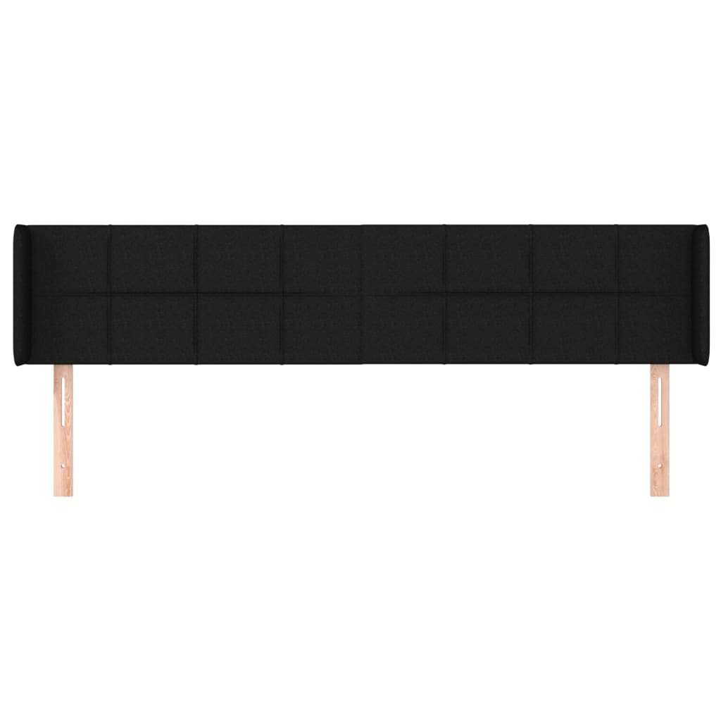 vidaXL Tăblie de pat cu aripioare negru 183x16x78/88 cm textil