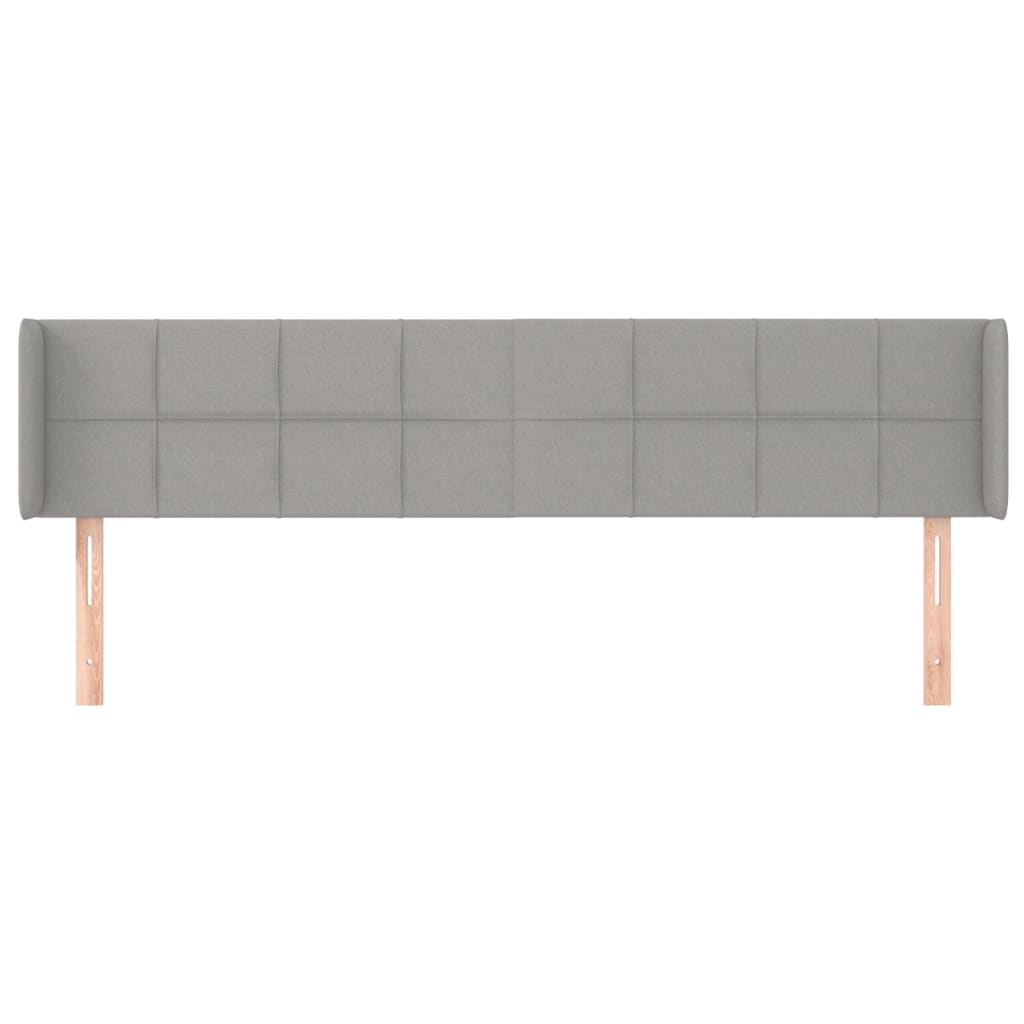 vidaXL Tăblie de pat cu aripioare gri deschis 203x16x78/88 cm textil