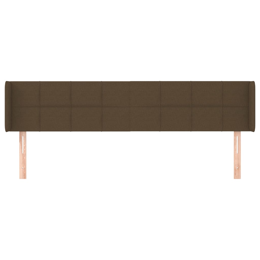 vidaXL Tăblie de pat cu aripioare maro închis 203x16x78/88 cm textil