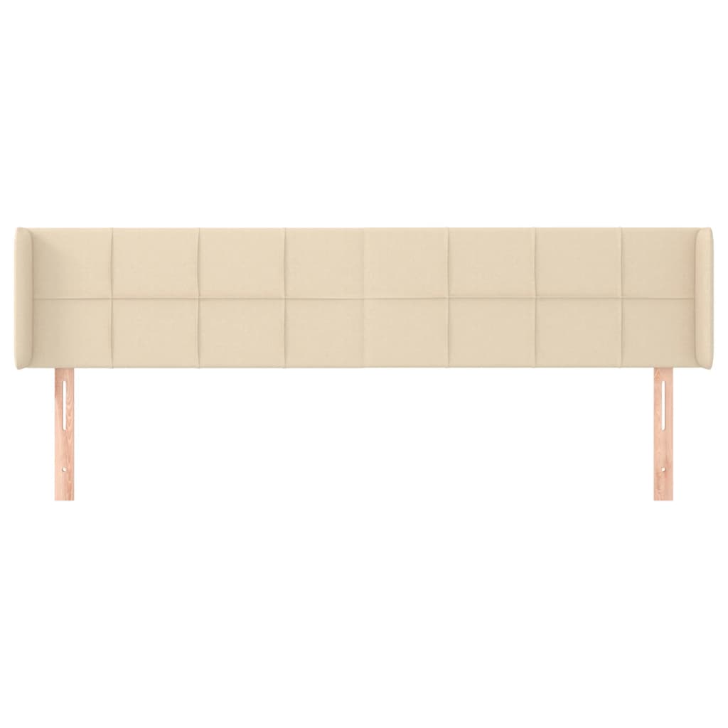 vidaXL Tăblie de pat cu aripioare, crem, 203x16x78/88 cm textil