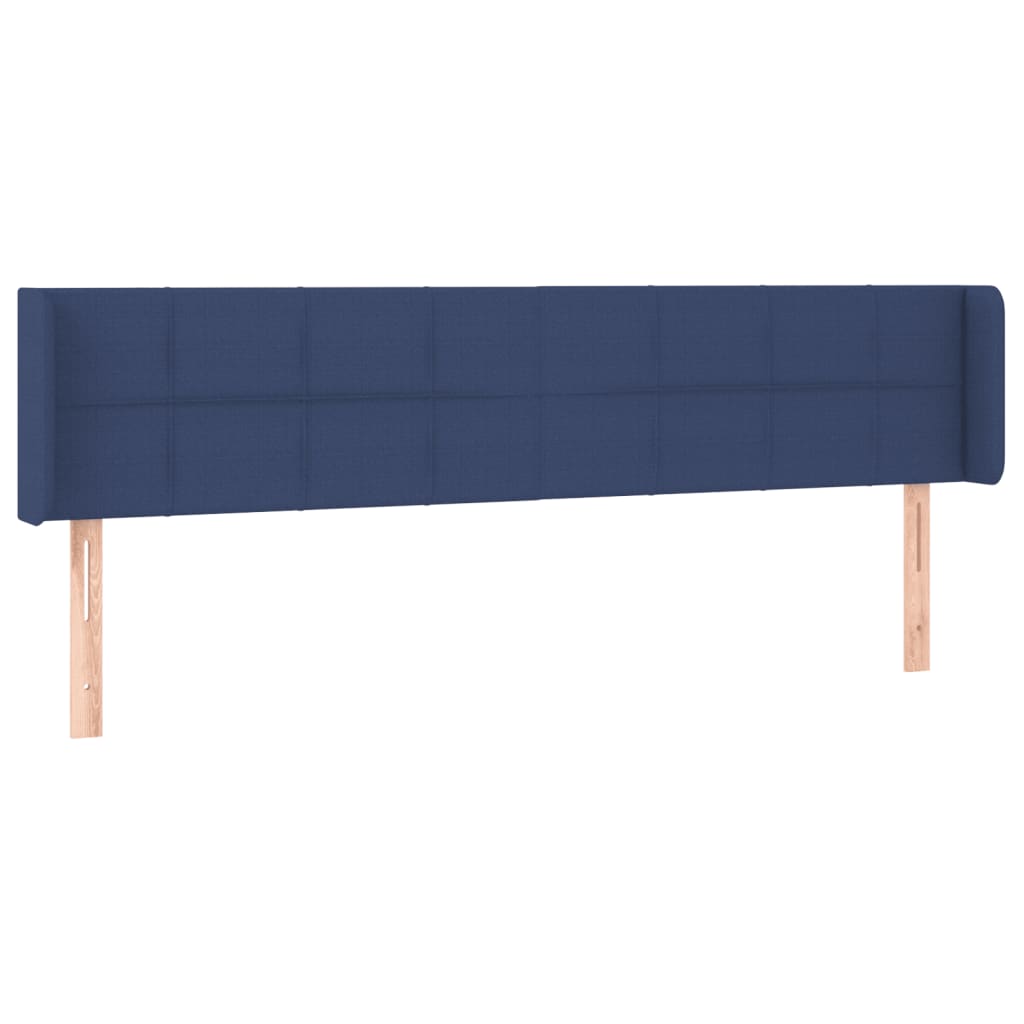 vidaXL Tăblie de pat cu aripioare, albastru, 203x16x78/88 cm textil vidaXL Tăblie de pat cu aripioare, albastru, 203x16x78/88 cm textil