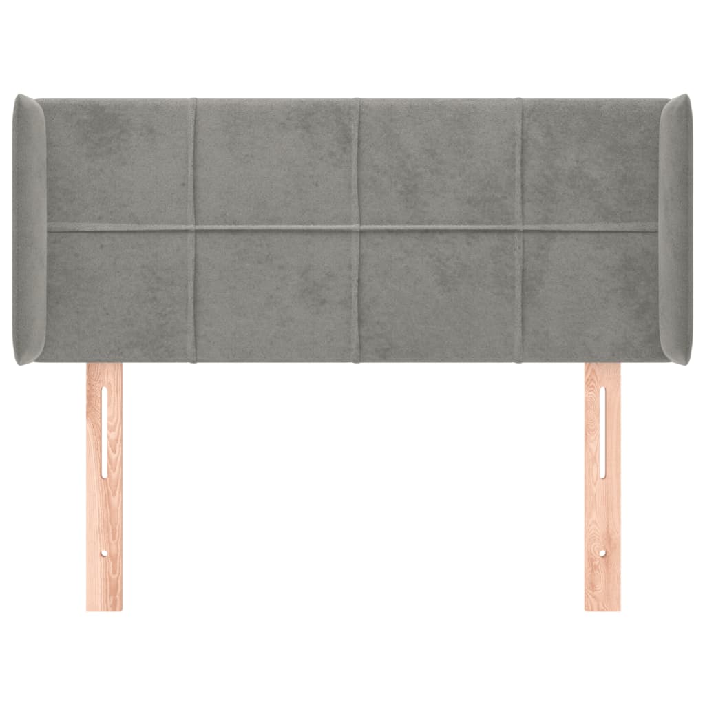 vidaXL Tăblie de pat cu aripioare gri deschis 83x16x78/88 cm catifea