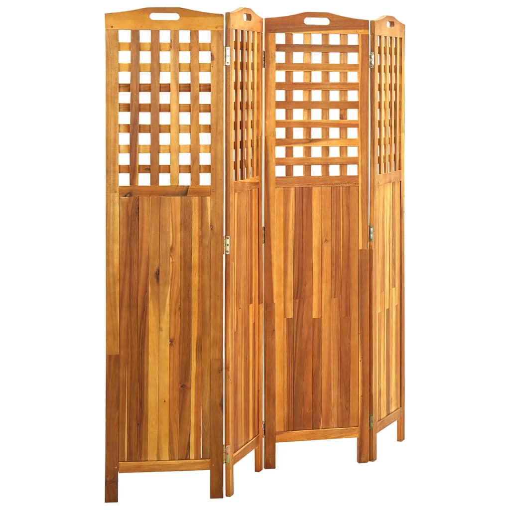 vidaXL Paravan de cameră cu 4 panouri, 161x2x170 cm, lemn masiv acacia vidaXL Paravan de cameră cu 4 panouri, 161x2x170 cm, lemn masiv acacia