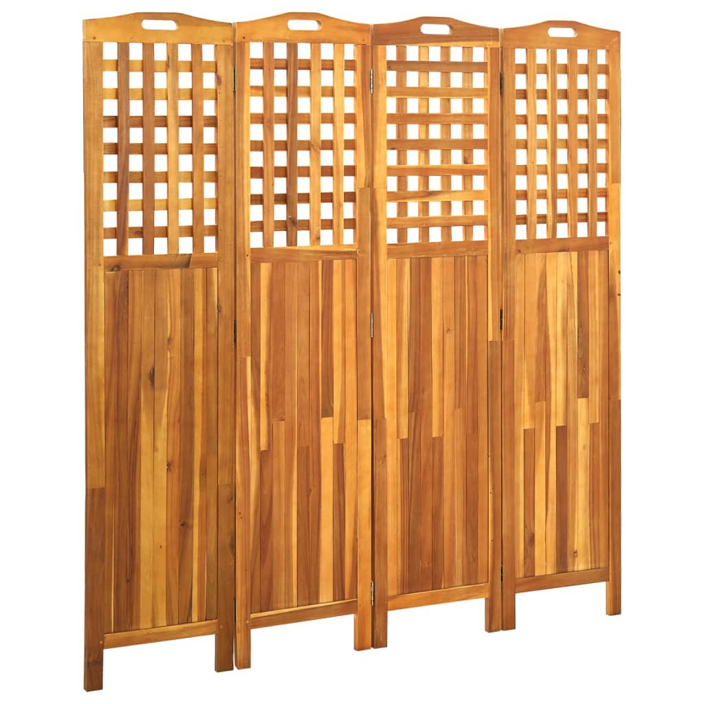 vidaXL Paravan de cameră cu 4 panouri, 161x2x170 cm, lemn masiv acacia vidaXL Paravan de cameră cu 4 panouri, 161x2x170 cm, lemn masiv acacia