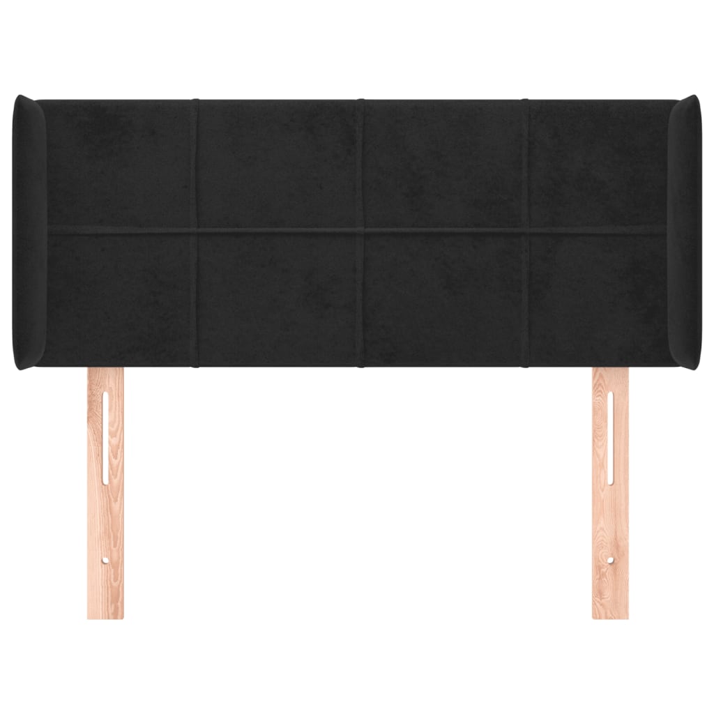 vidaXL Tăblie de pat cu aripioare negru 83x16x78/88 cm catifea