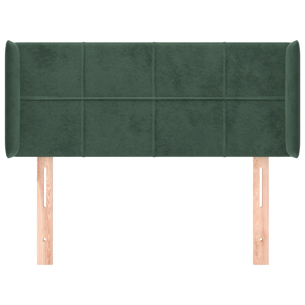 vidaXL Tăblie pat cu aripioare verde închis 83x16x78/88 cm catifea vidaXL Tăblie pat cu aripioare verde închis 83x16x78/88 cm catifea