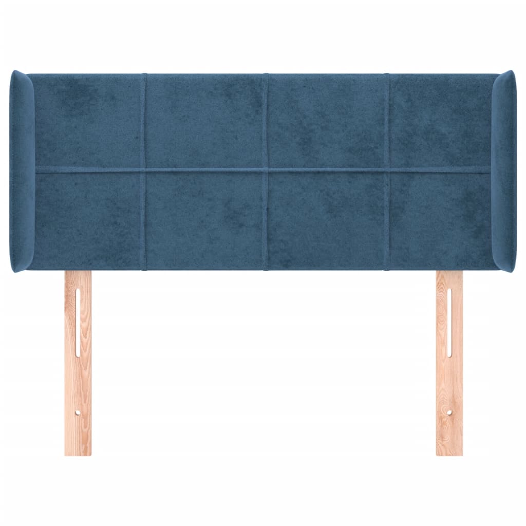 vidaXL Tăblie pat cu aripioare albastru închis 83x16x78/88 cm catifea