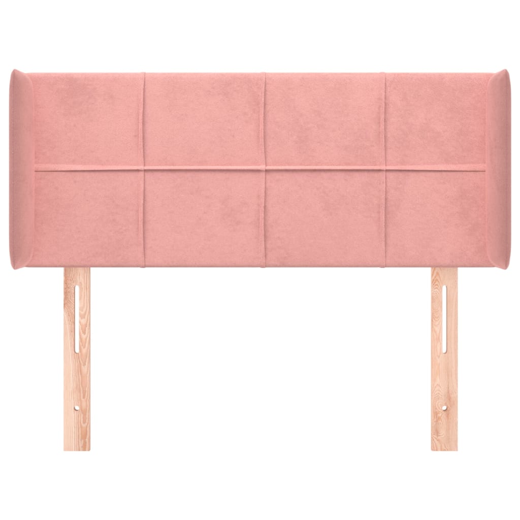 vidaXL Tăblie de pat cu aripioare roz 83x16x78/88 cm catifea