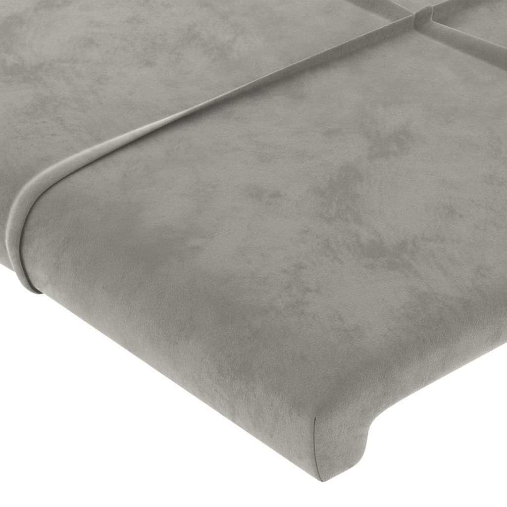 vidaXL Tăblie de pat cu aripioare gri deschis 93x16x78/88 cm catifea