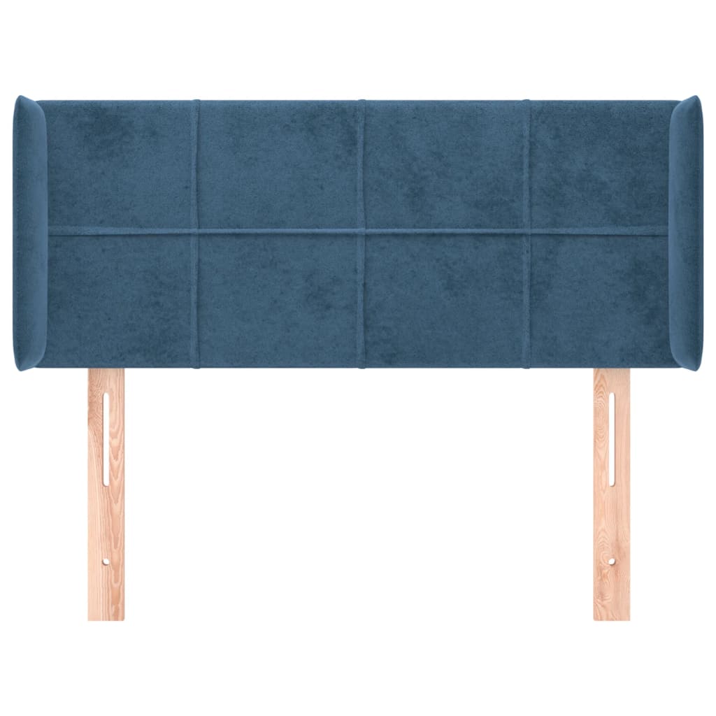 vidaXL Tăblie pat cu aripioare albastru închis 93x16x78/88 cm catifea