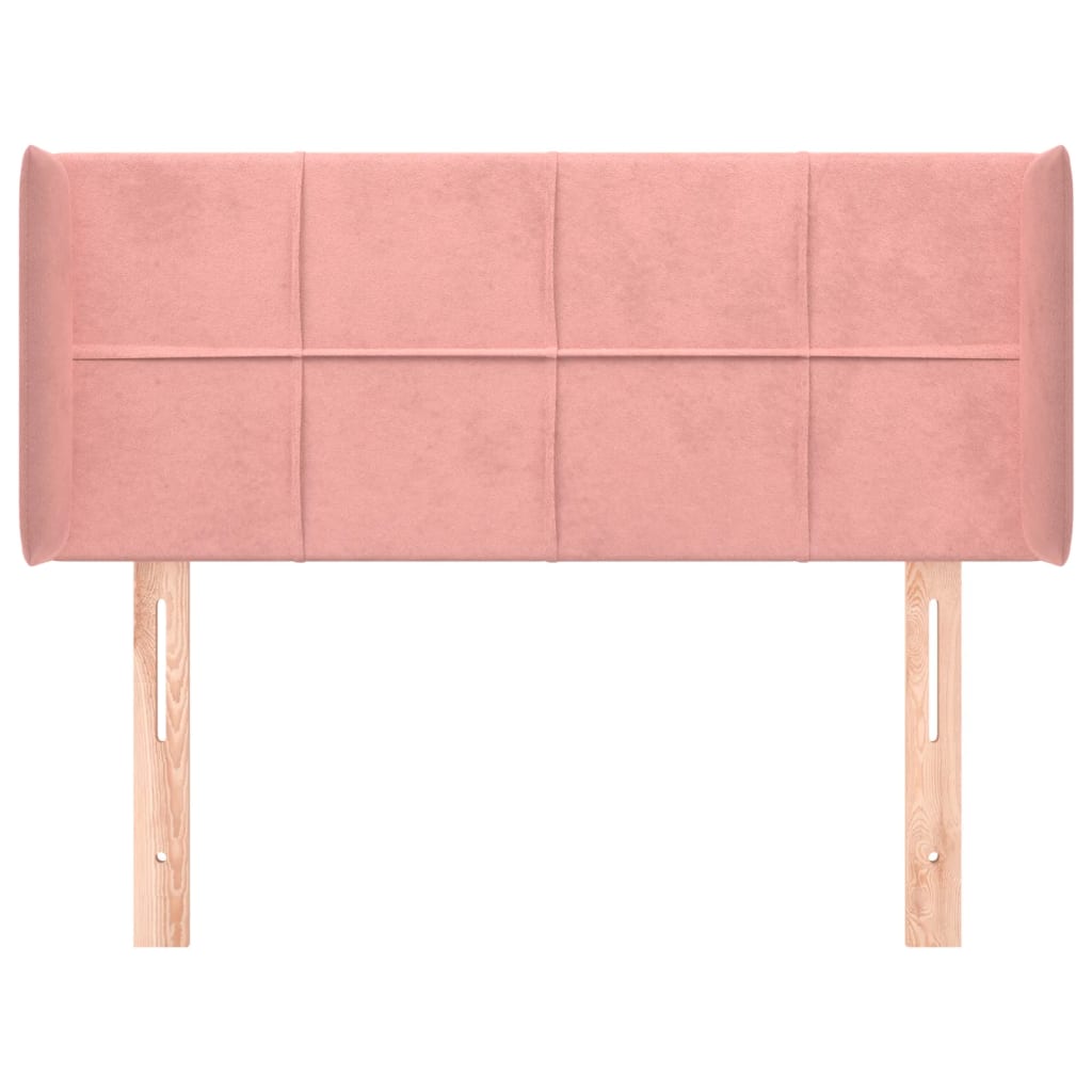 vidaXL Tăblie de pat cu aripioare roz 93x16x78/88 cm catifea