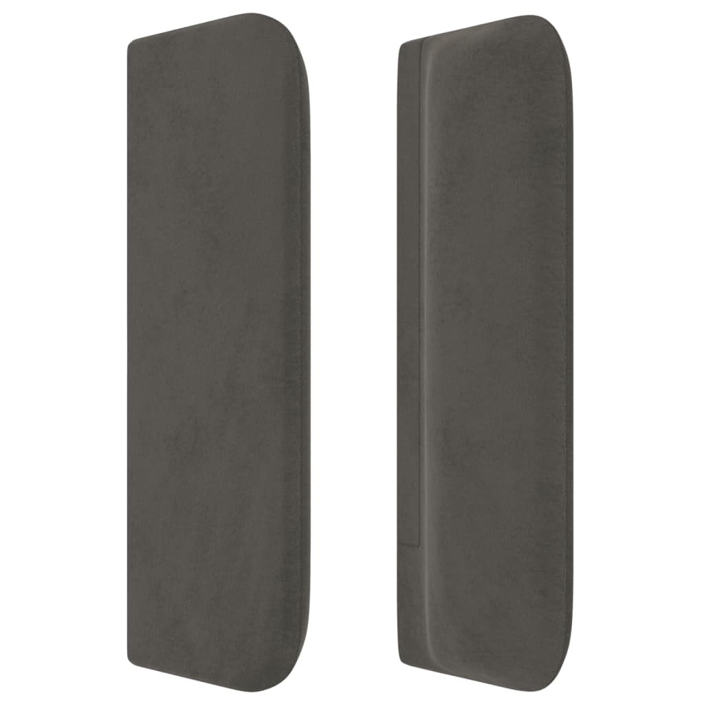 vidaXL Tăblie de pat cu aripioare gri închis 103x16x78/88 cm catifea