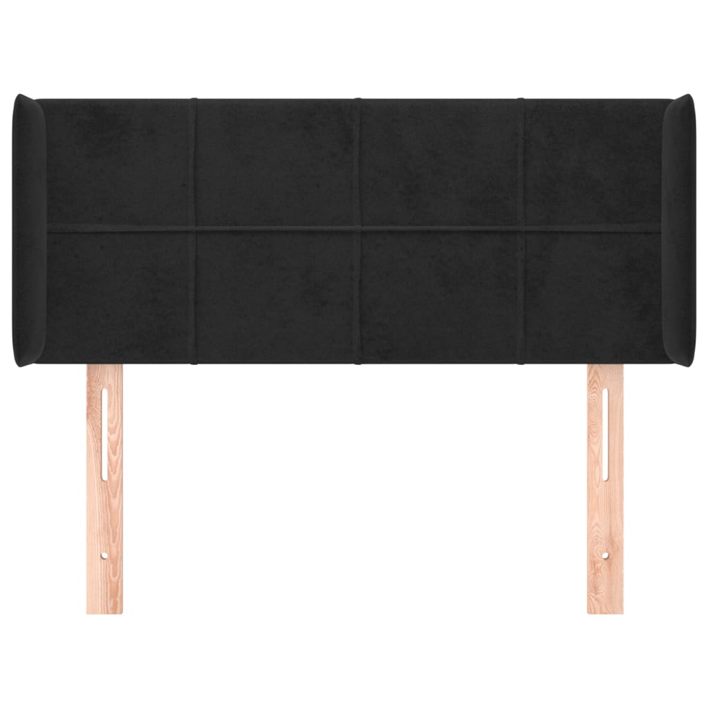 vidaXL Tăblie de pat cu aripioare negru 103x16x78/88 cm catifea