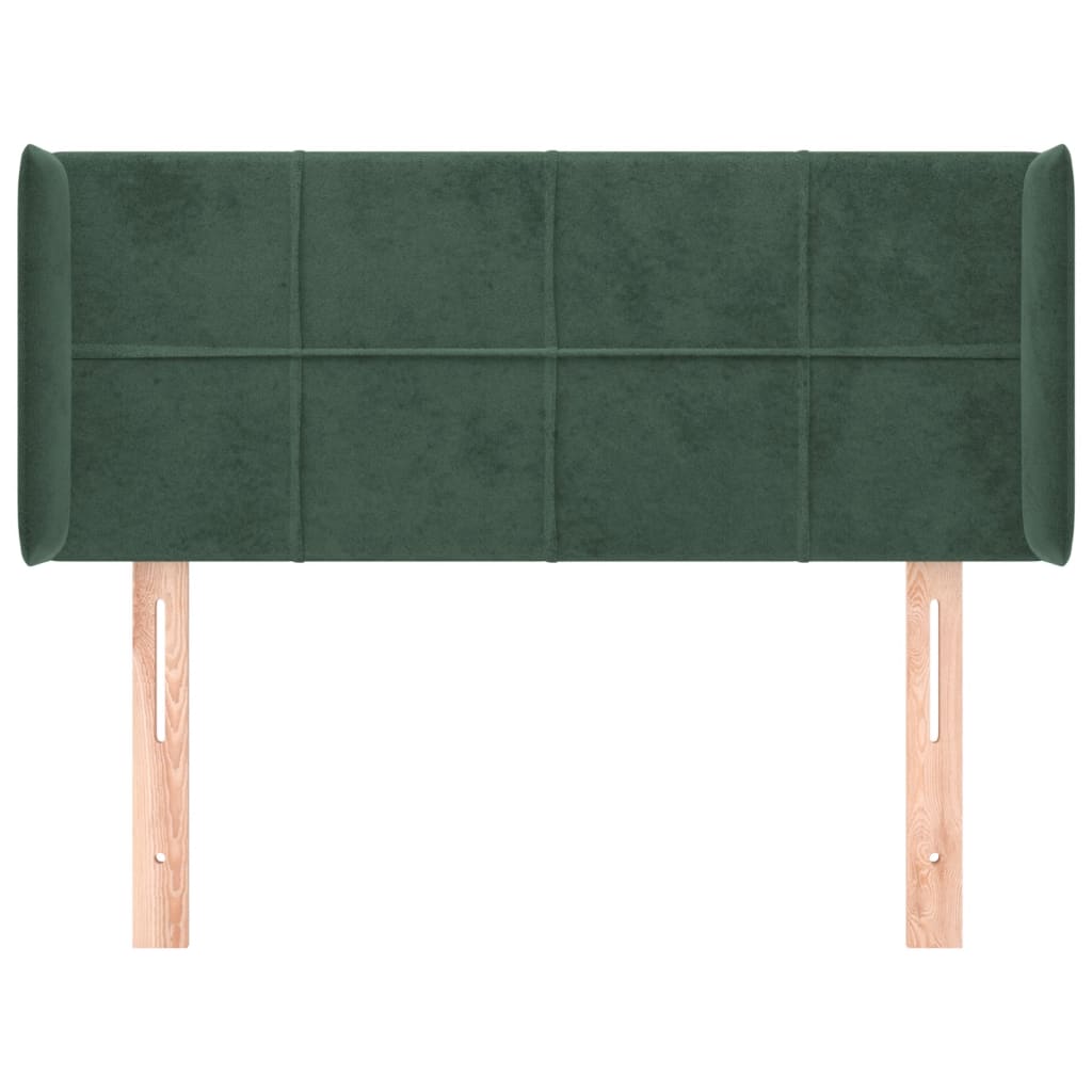 vidaXL Tăblie de pat cu aripioare verde închis 103x16x78/88 cm catifea