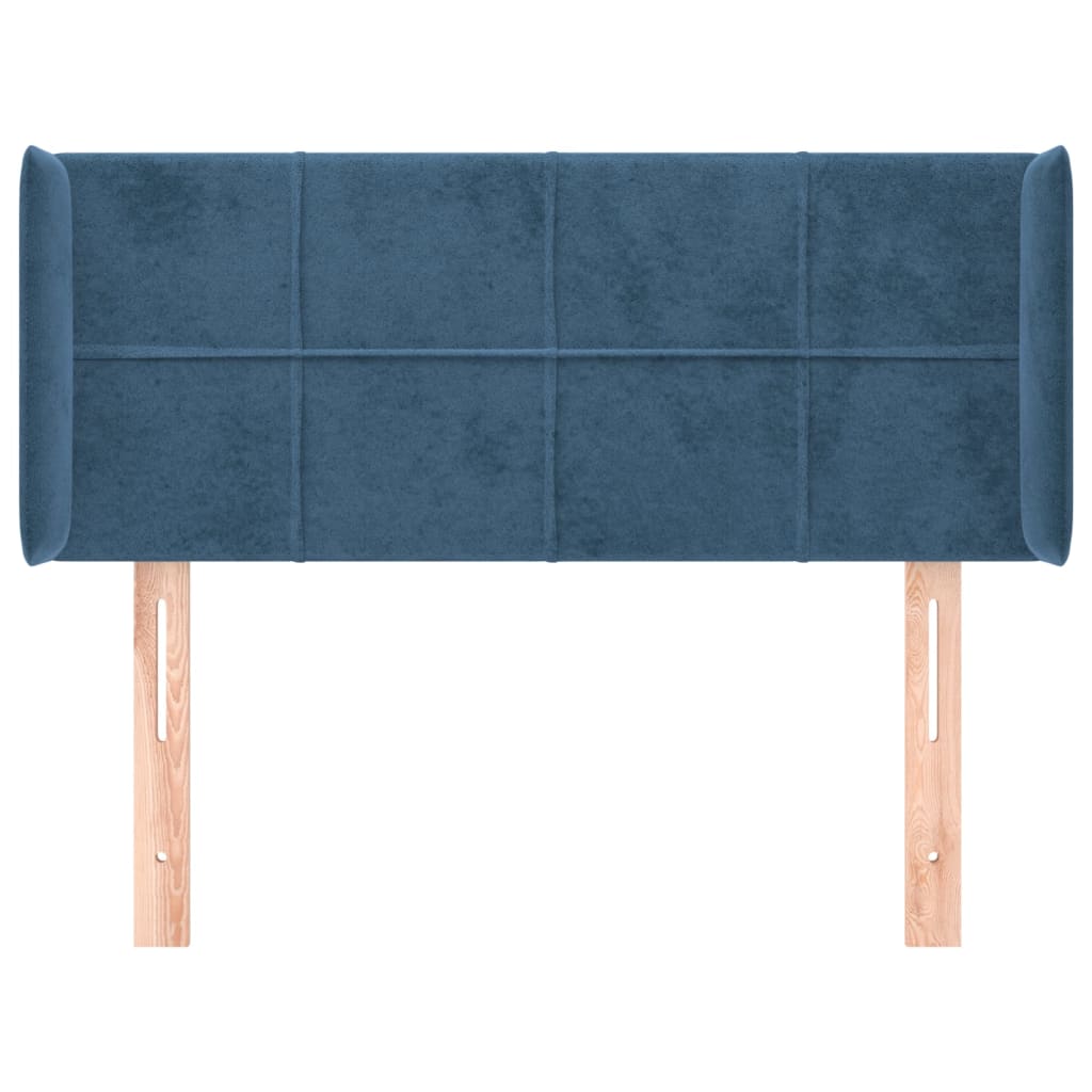 vidaXL Tăblie pat cu aripioare albastru închis 103x16x78/88 cm catifea