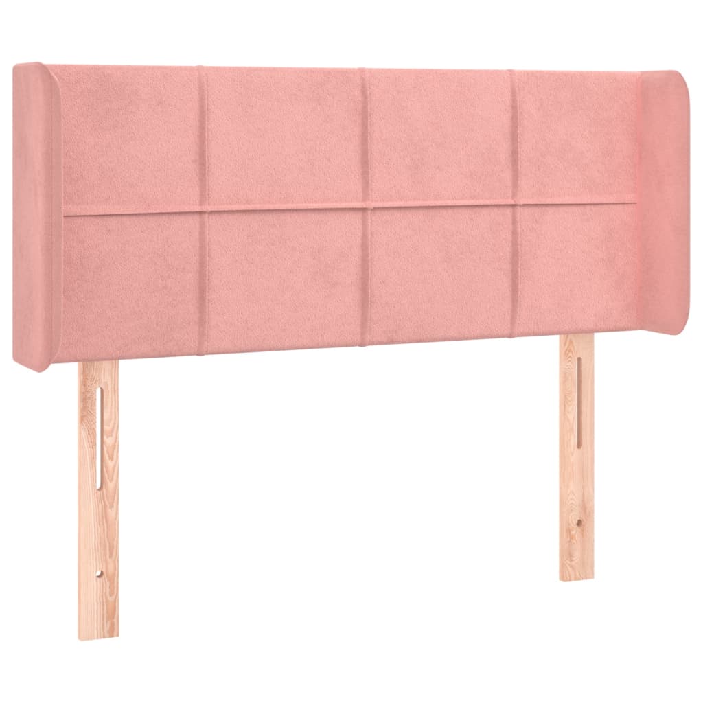 vidaXL Tăblie de pat cu aripioare roz 103x16x78/88 cm catifea