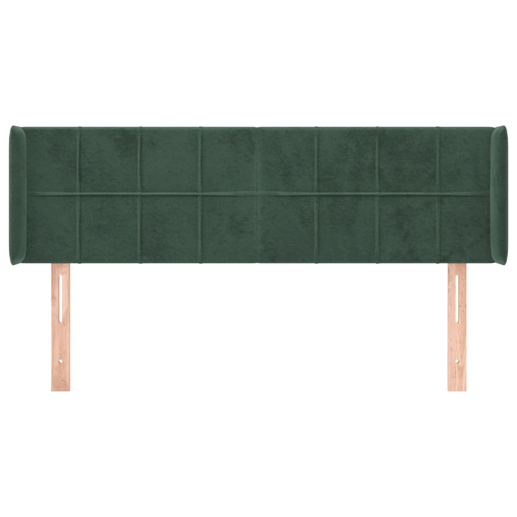 vidaXL Tăblie de pat cu aripioare verde închis 147x16x78/88 cm catifea