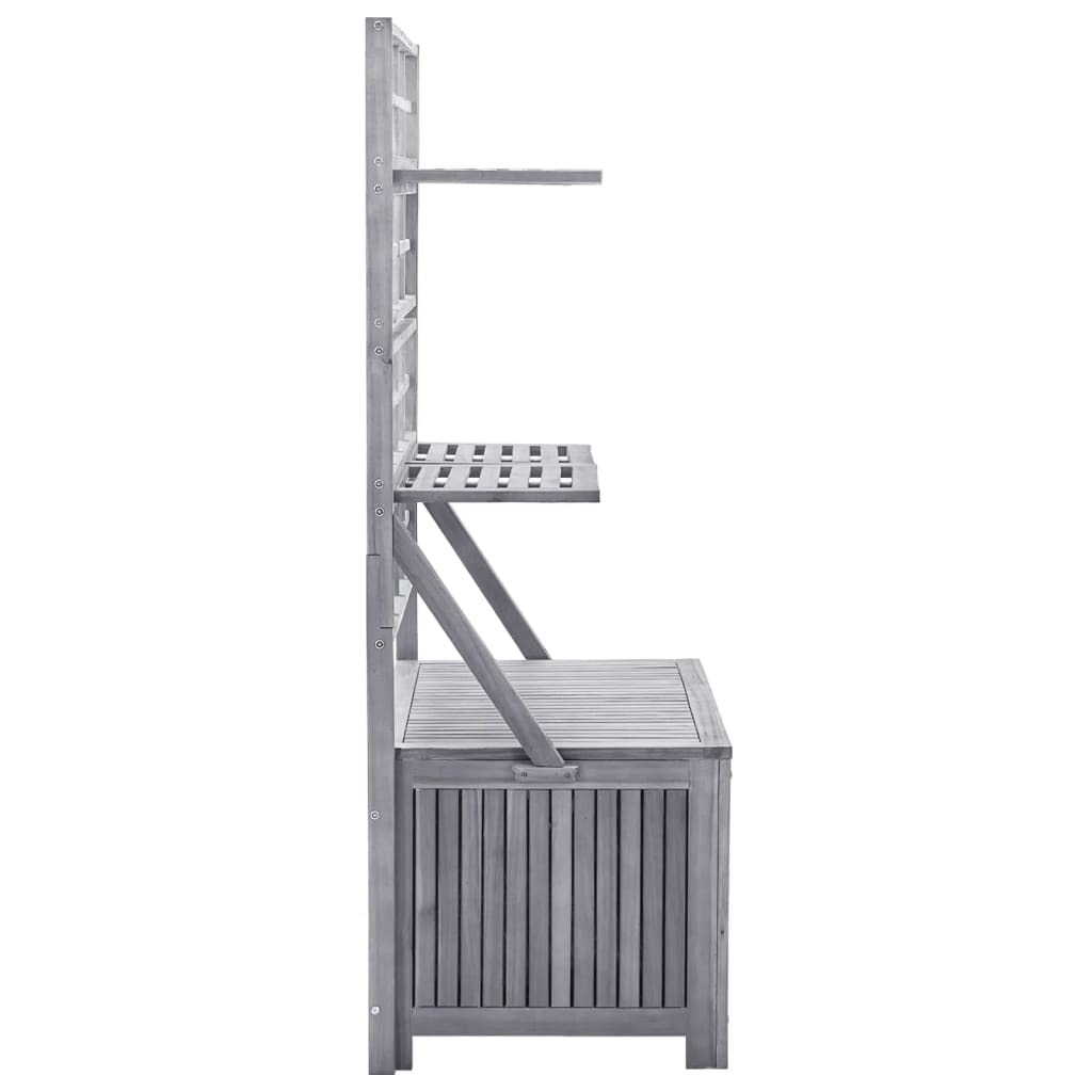 vidaXL Cutie depozitare cu spalier, gri 99x55x160 cm lemn masiv acacia vidaXL Cutie depozitare cu spalier, gri 99x55x160 cm lemn masiv acacia