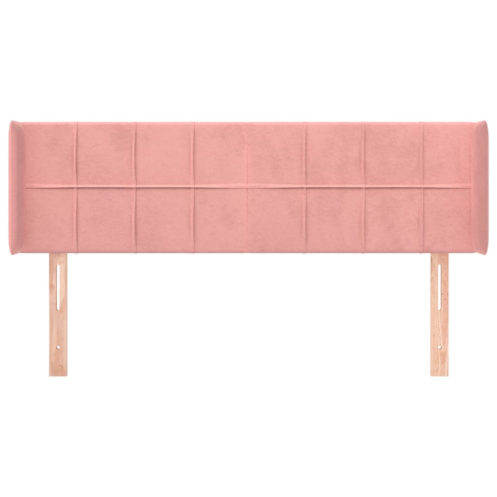 vidaXL Tăblie de pat cu aripioare roz 147x16x78/88 cm catifea