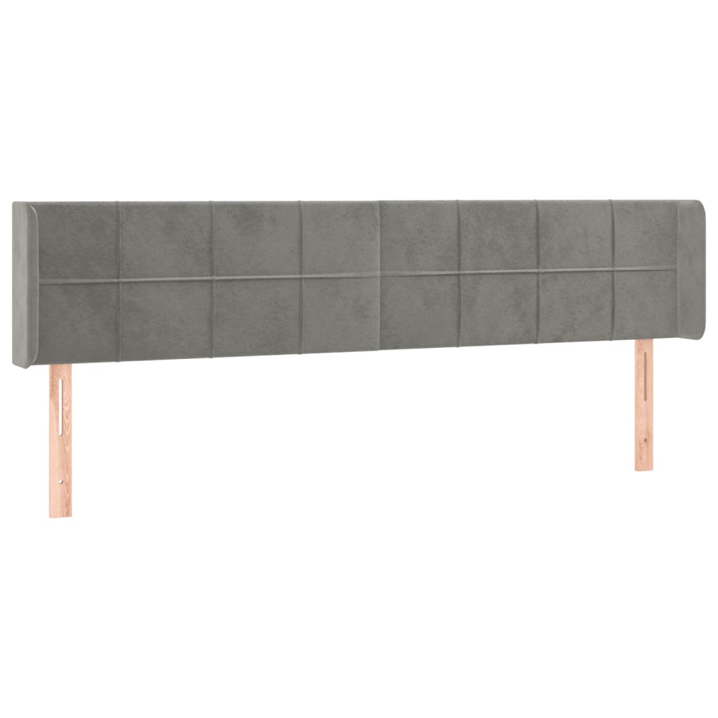 vidaXL Tăblie de pat cu aripioare gri deschis 163x16x78/88 cm catifea