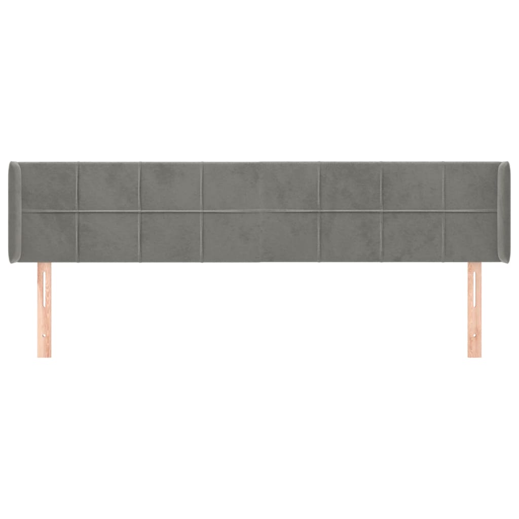 vidaXL Tăblie de pat cu aripioare gri deschis 163x16x78/88 cm catifea