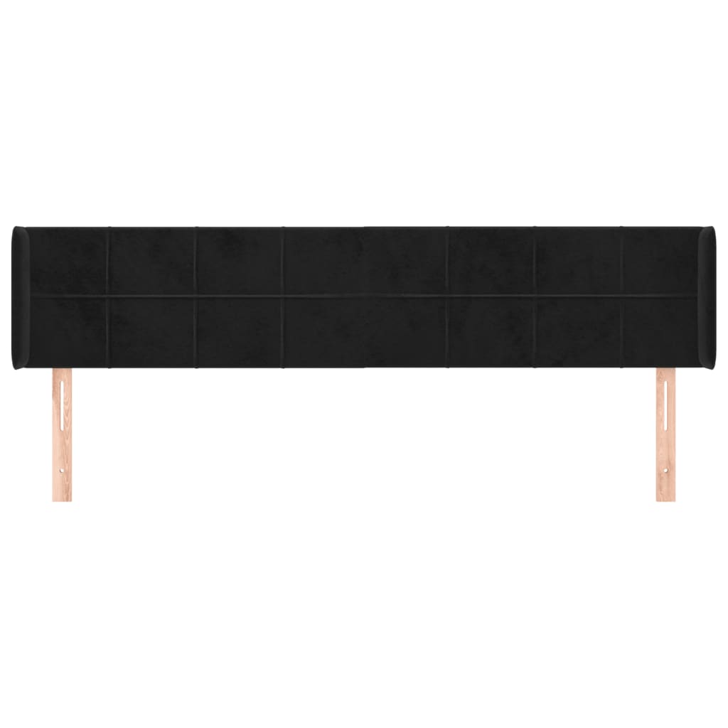 vidaXL Tăblie de pat cu aripioare negru 163x16x78/88 cm catifea vidaXL Tăblie de pat cu aripioare negru 163x16x78/88 cm catifea