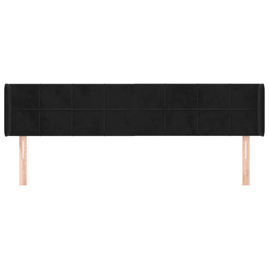 vidaXL Tăblie de pat cu aripioare negru 183x16x78/88 cm catifea