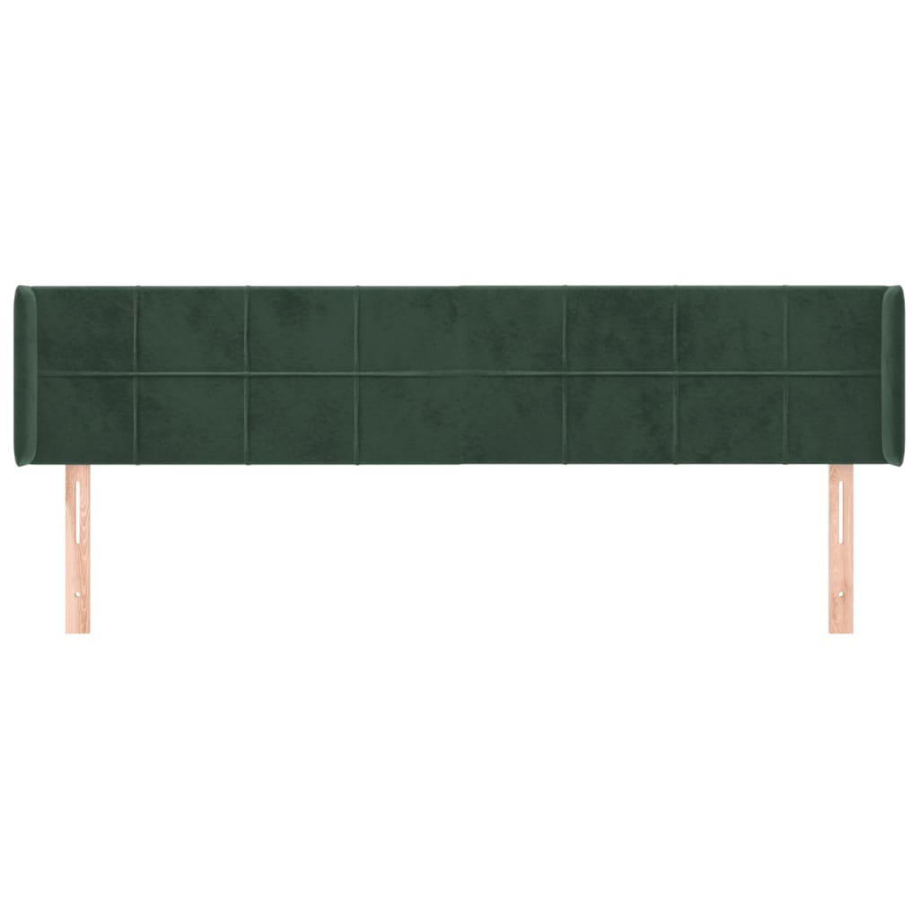 vidaXL Tăblie de pat cu aripioare verde închis 183x16x78/88 cm catifea vidaXL Tăblie de pat cu aripioare verde închis 183x16x78/88 cm catifea