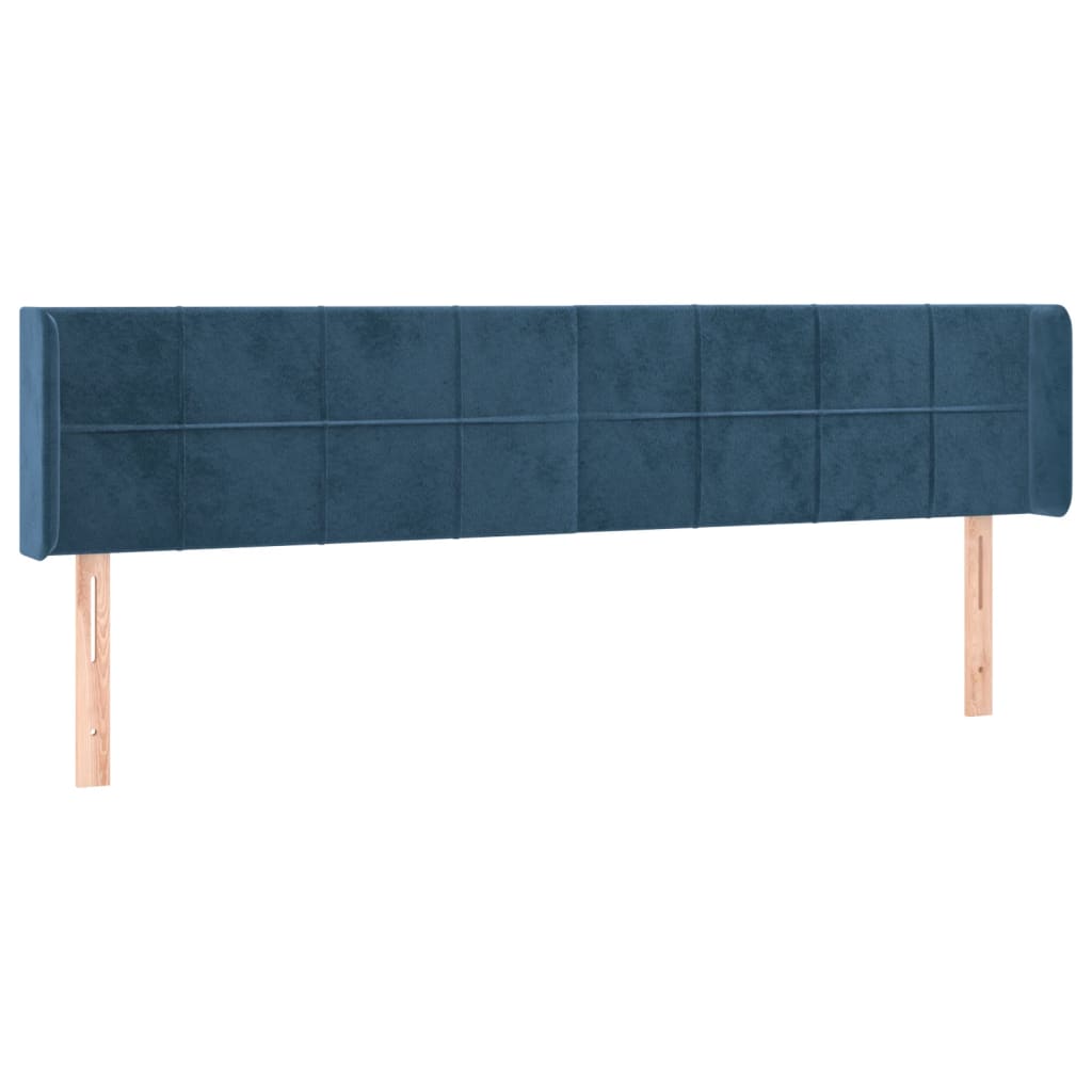 vidaXL Tăblie pat cu aripioare albastru închis 183x16x78/88 cm catifea