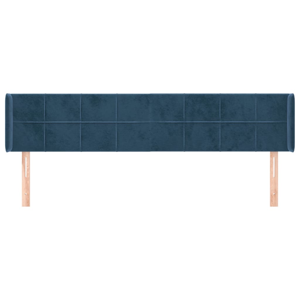 vidaXL Tăblie pat cu aripioare albastru închis 183x16x78/88 cm catifea