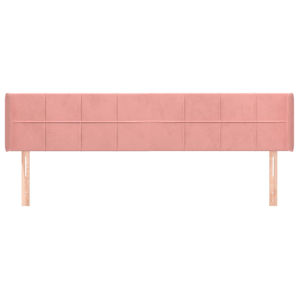 vidaXL Tăblie de pat cu aripioare roz 183x16x78/88 cm catifea
