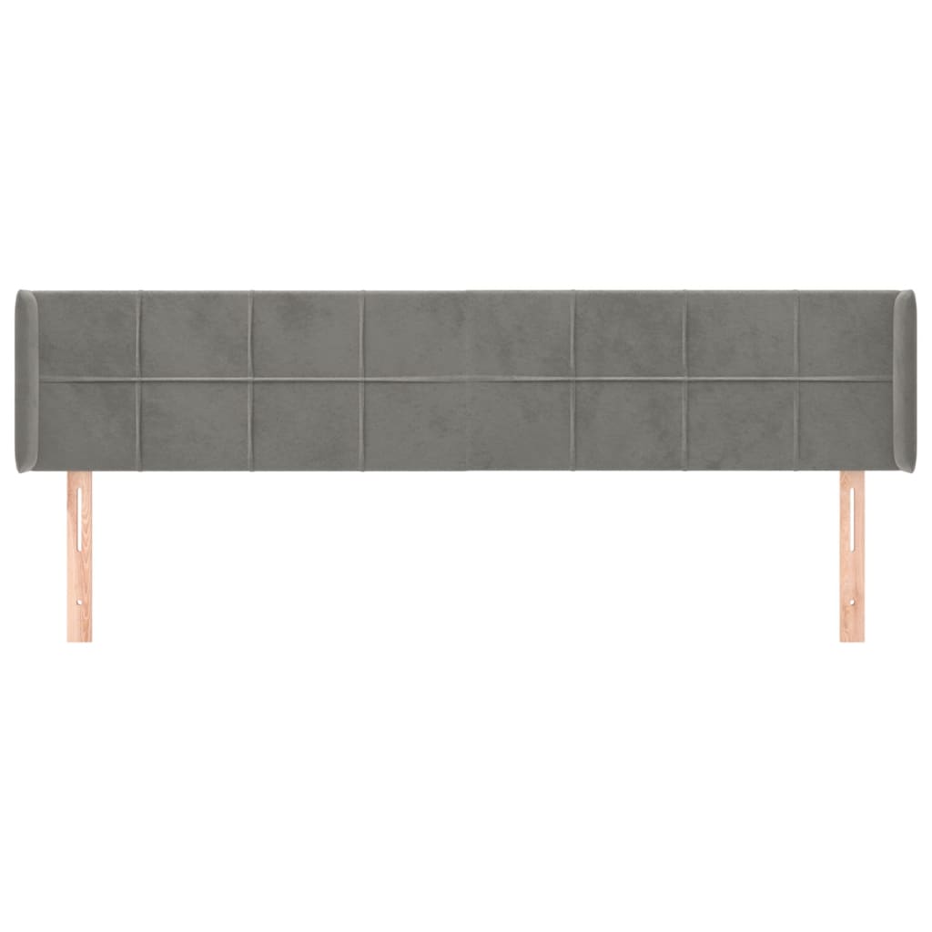 vidaXL Tăblie de pat cu aripioare gri deschis 203x16x78/88 cm catifea