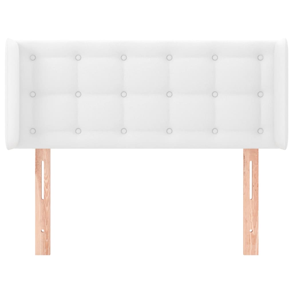 vidaXL Tăblie de pat cu aripioare alb 83x16x78/88 cm piele ecologică vidaXL Tăblie de pat cu aripioare alb 83x16x78/88 cm piele ecologică