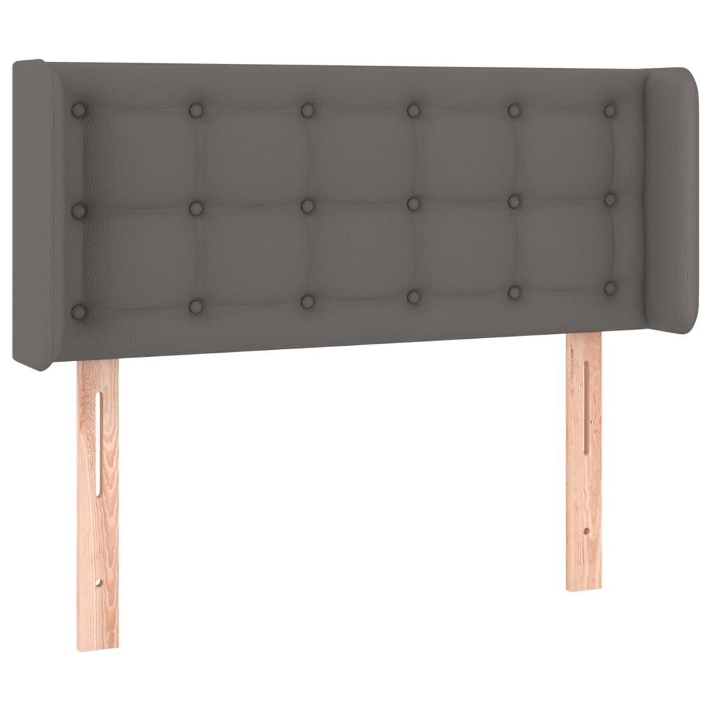 vidaXL Tăblie de pat cu aripioare gri 83x16x78/88 cm piele ecologică