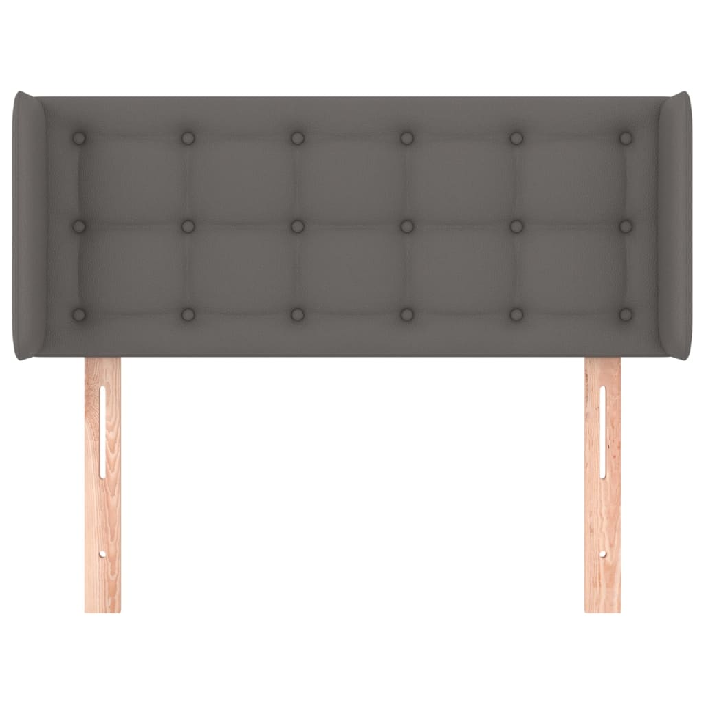 vidaXL Tăblie de pat cu aripioare gri 83x16x78/88 cm piele ecologică