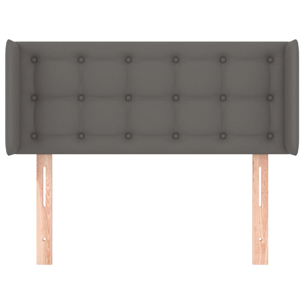 vidaXL Tăblie de pat cu aripioare gri 93x16x78/88 cm piele ecologică